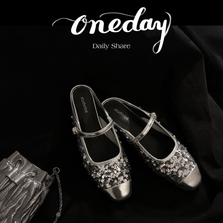 Dame Dekorative Pailletter Mary Jane Ballerinas Stilla