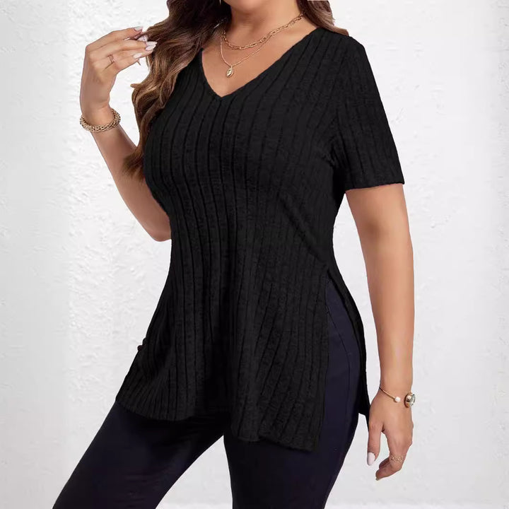Dame Relaxed Fit Rib Tunika Top Stilla