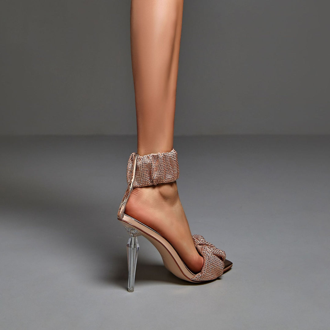 Femme Strappy Rem med strass-accente hæl sandals Stilla