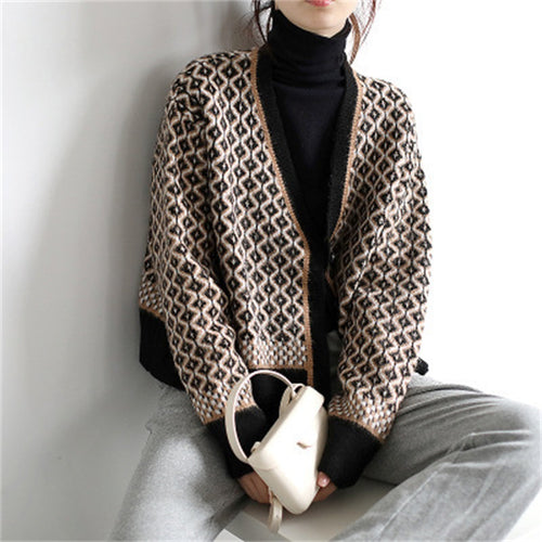 Femme Mønstret Strikcardigan Stilla