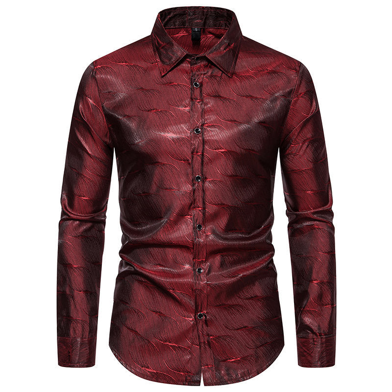 Herren tekstureret satin skjorte Stilla