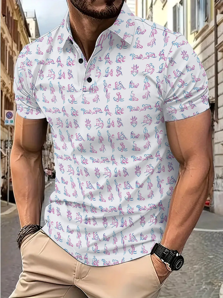 Herrer Kortærmet Poloshirt med kunstnerisk Figurdesign Stilla