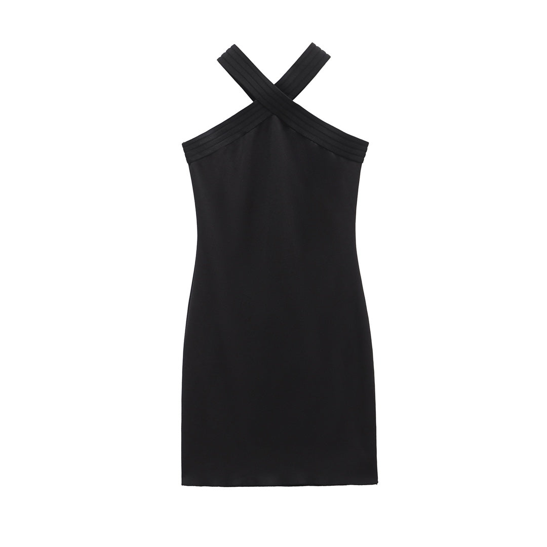 Femme Elegante Kryds-ryg Slip Kjole Stilla