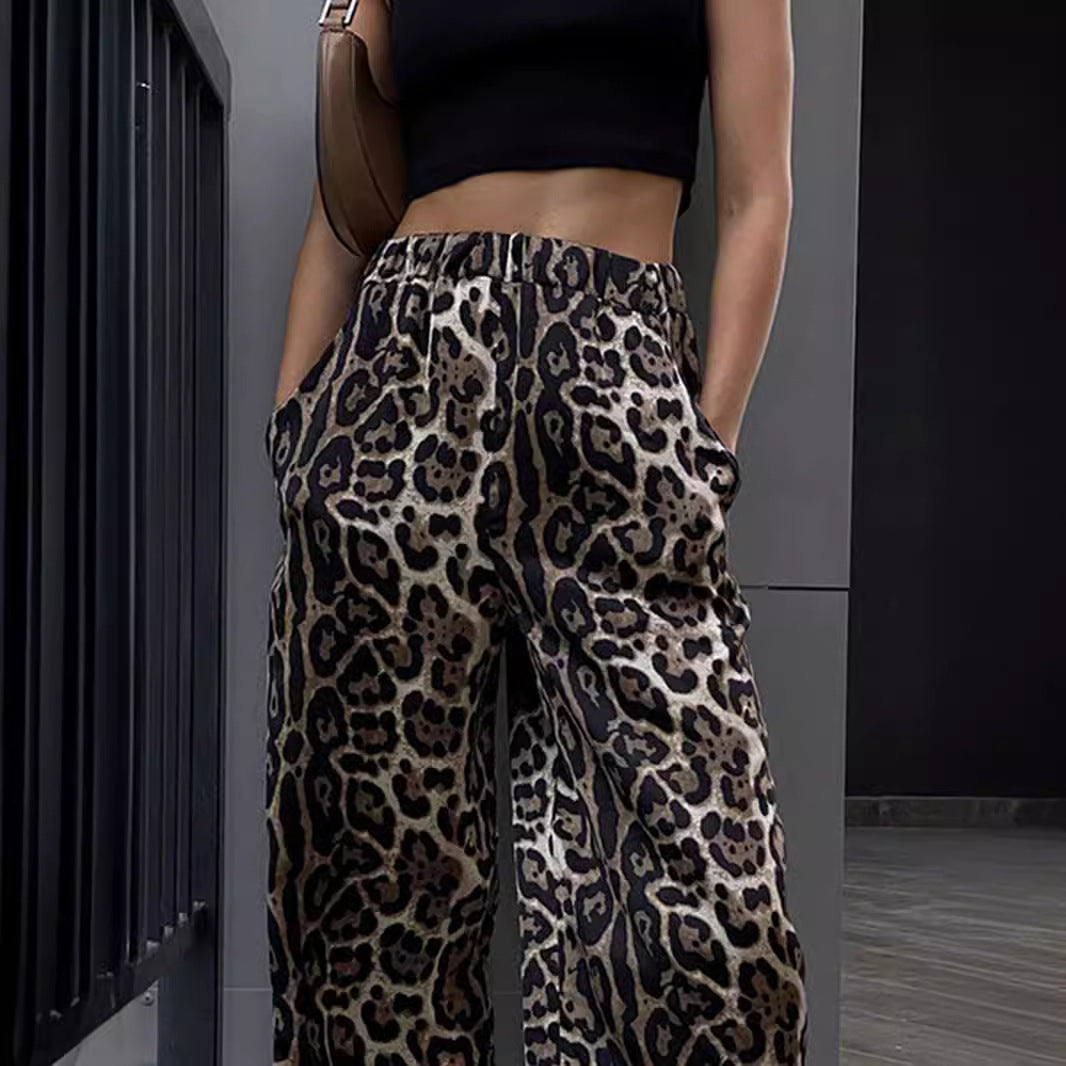 Dame bred Leopard-bukser Stilla
