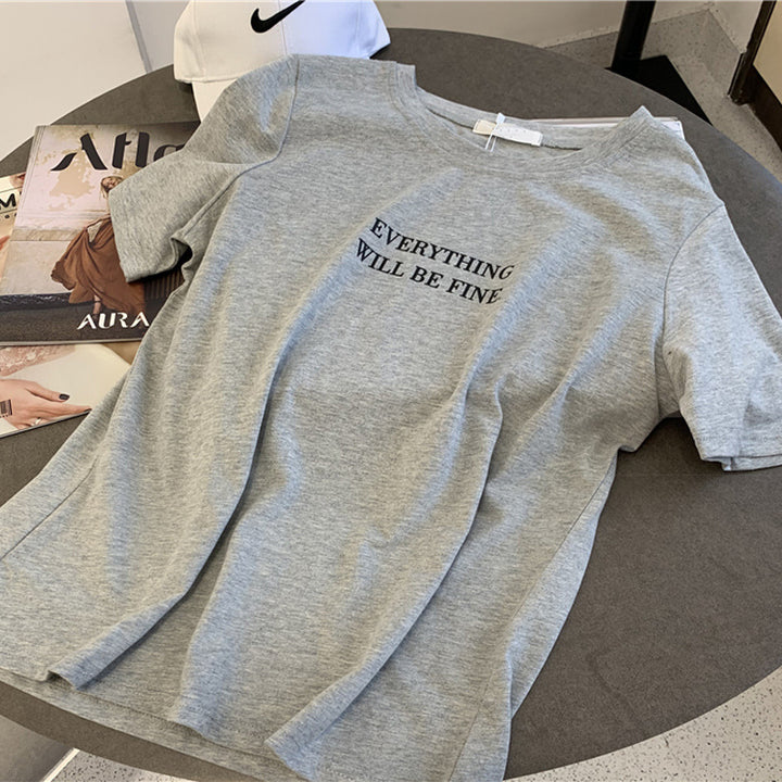 Femme Casual Grafik T-shirt med positiv affirmation Stilla