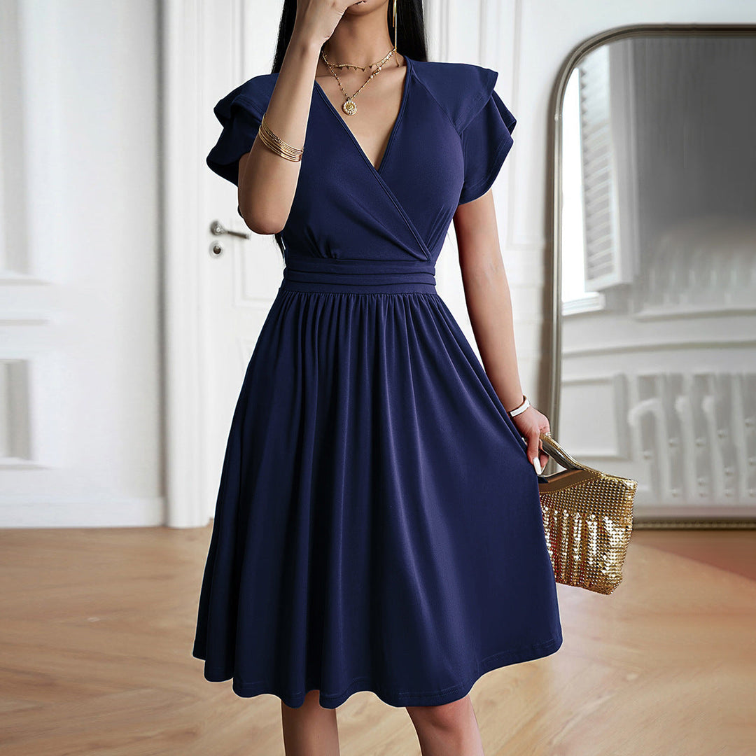 Stilla | Elegant Midi Kjole Med V-Hals
