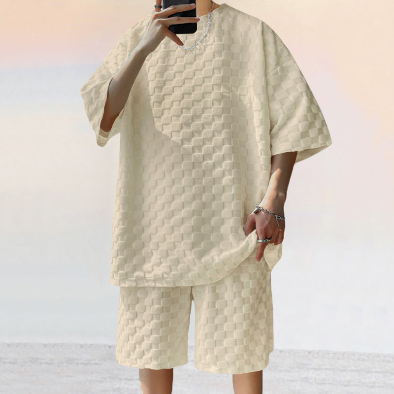 Dame moderne oversized kortærmet sæt med struktureret design Stilla