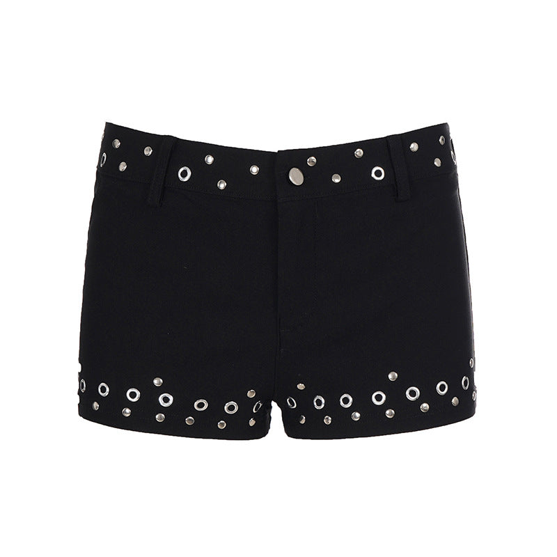 Dame modische shorts med metaløjer Skovae