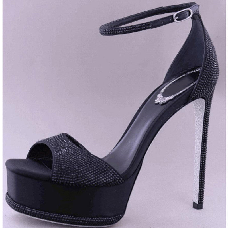 Femme Glamorous Funklende Højhælede Sandaler Stilla