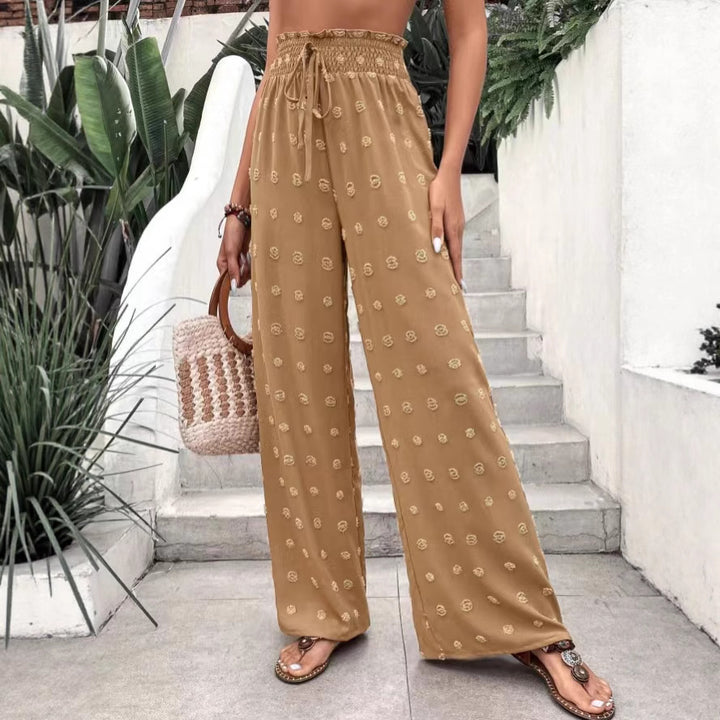 Dame Trendy Bred Sommerbukser med elastisk talje og blomsterdesign Stilla