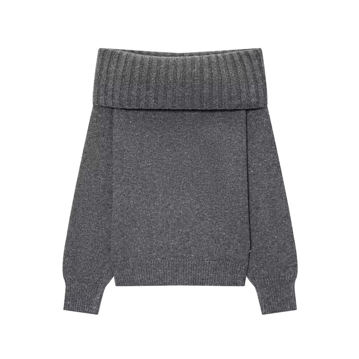 Dame Elegant Strikpullover med overskårne skuldre Stilla