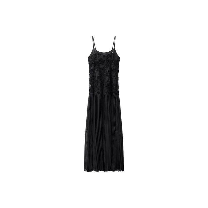 Dame elegant maxikjole med raffineret plisséfold-design og blomstret overdel Stilla