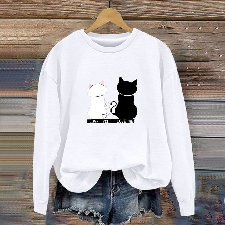 Dame sweatshirt med legende kat design og humoristisk print Stilla