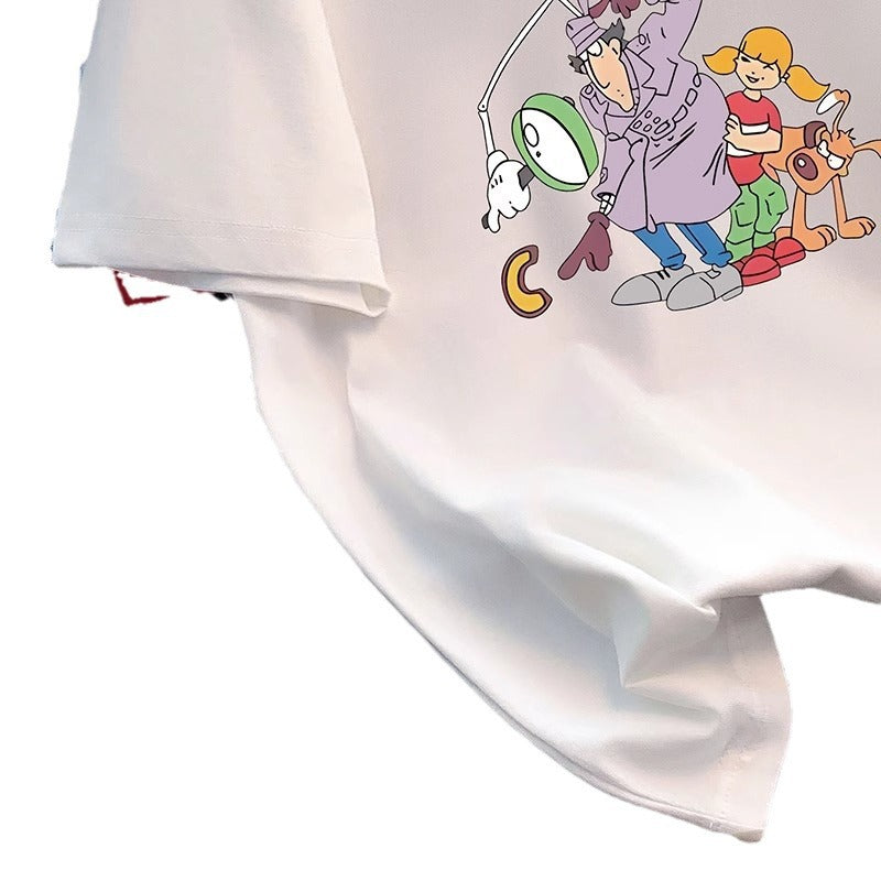 Dame T-shirt med humoristisk cartoon-design og højkvalitets tryk Stilla
