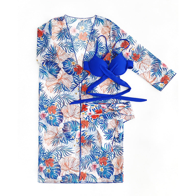 Dame Strandkimono med blomsterprint og løst snit Stilla