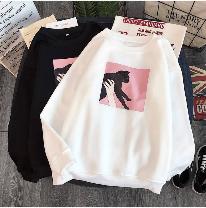 Kvinders casual sweatshirt med kreativt dyredesign Skovae