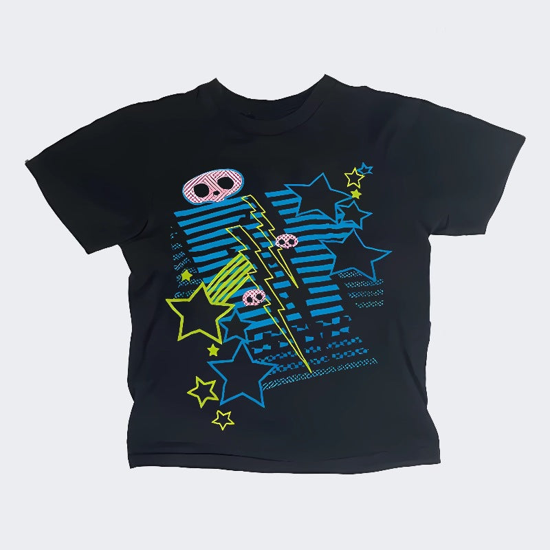 Dame T-shirt med livlige grafikker og unikt design Skovae