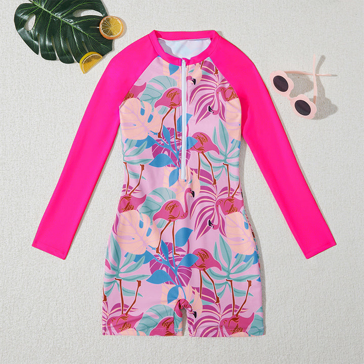 Dame Surfdragt med langærmet og floralt design Stilla