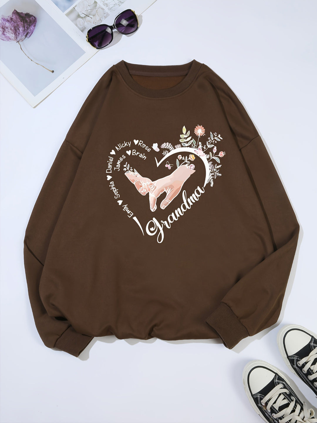 Kvinder's afslappet sweater med blomstermotiver Stilla