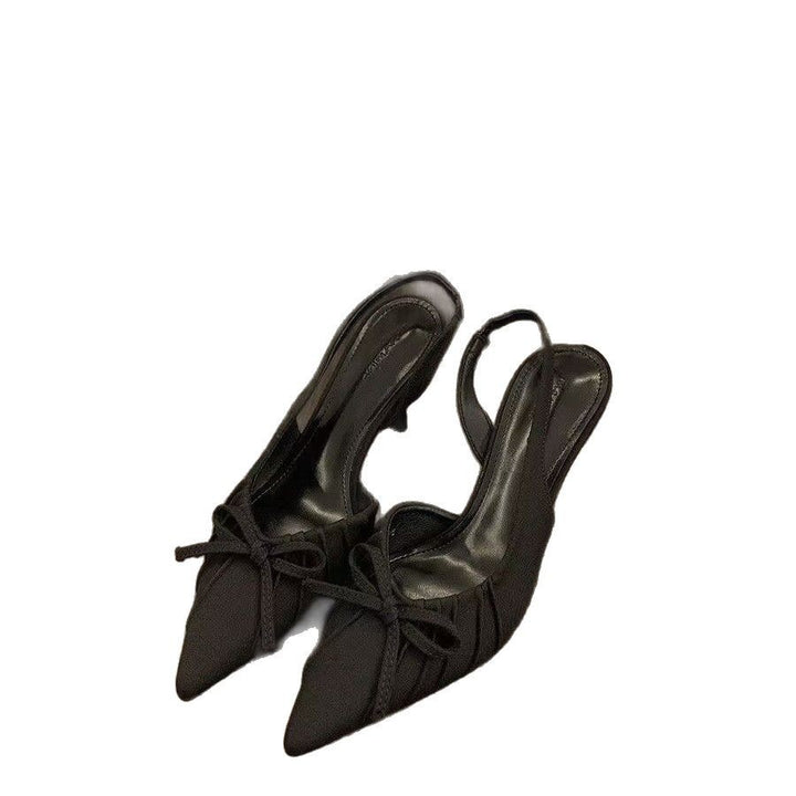 Dame Elegant Slingback Spidse-Tå Hæle med Sløjfe-Detalje Stilla