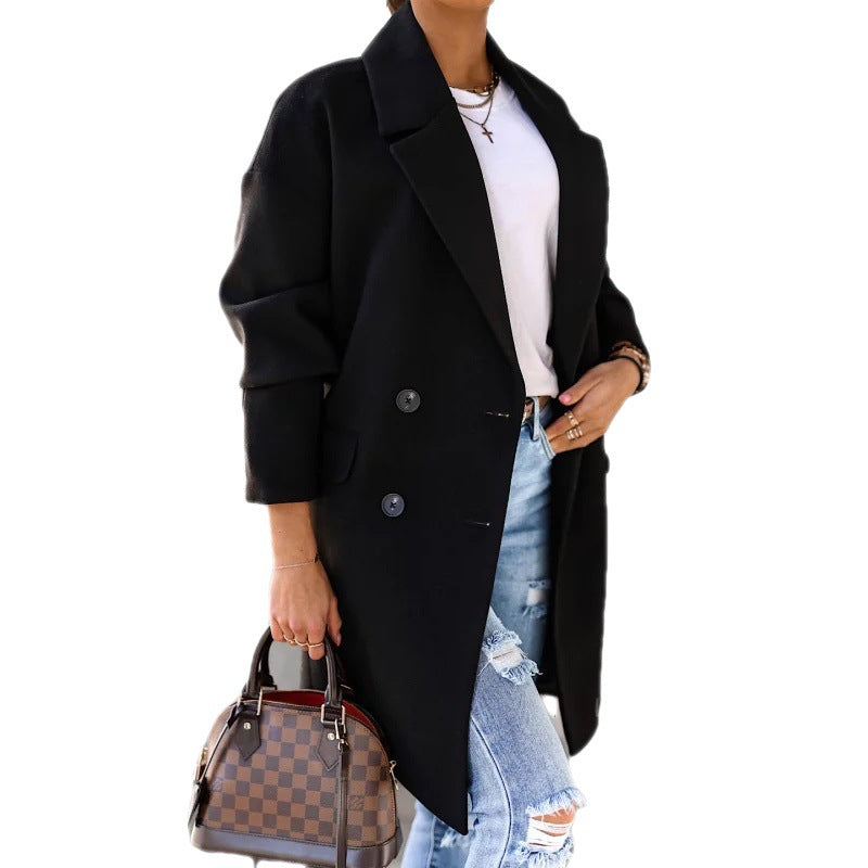 Dame elegant overgangsblazer i moderne snit med dobbelt knaplukning Stilla