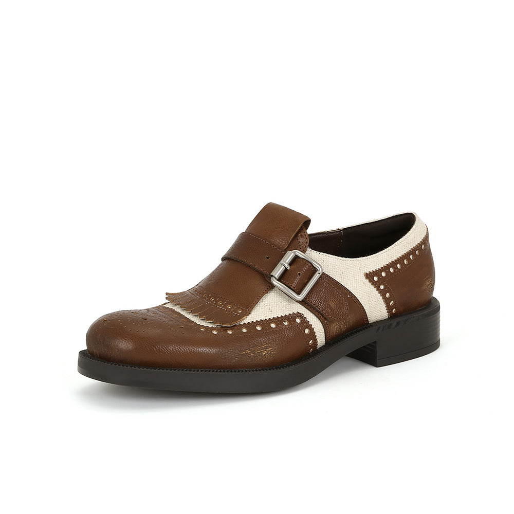 Herrer vintage-inspirerede læder monk strap sko Stilla