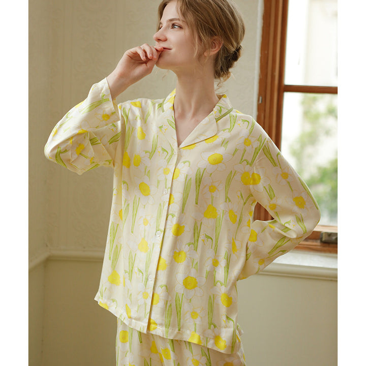 Dame pyjamasæt med blomsterdesign Stilla
