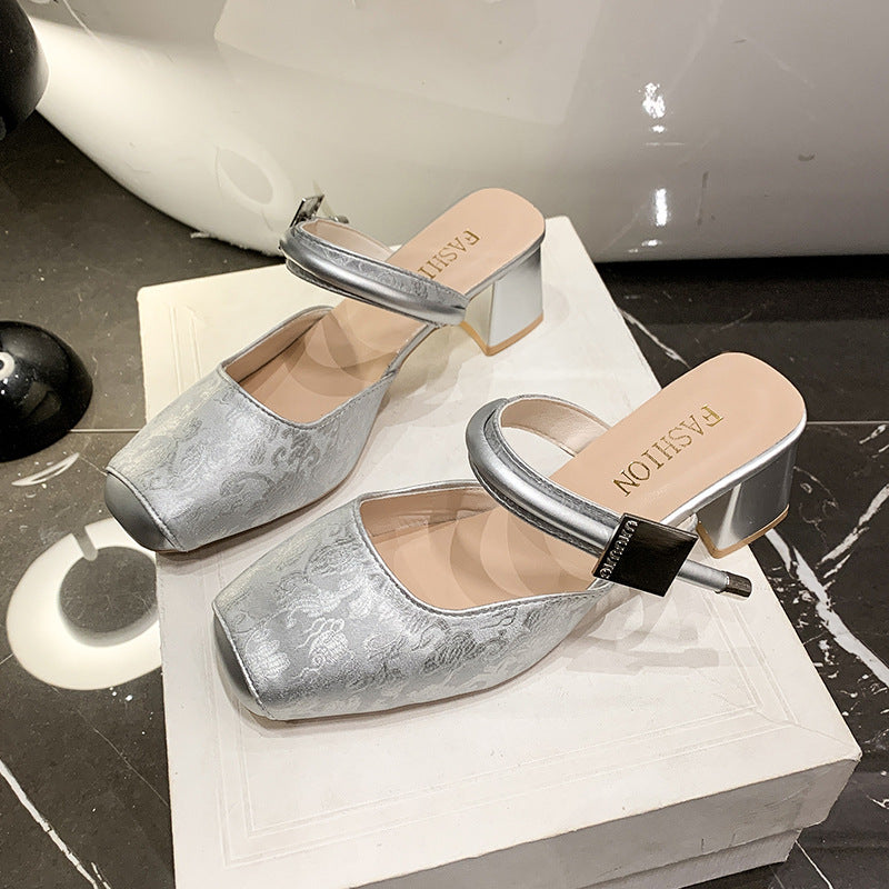 Dame Slingback Sandaler med elegant blokhæl og moderigtigt bånd Stilla