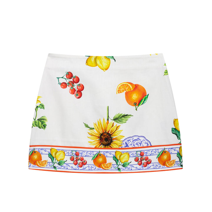 Femme Fun Frugt Trykt Mini Nederdel Stilla