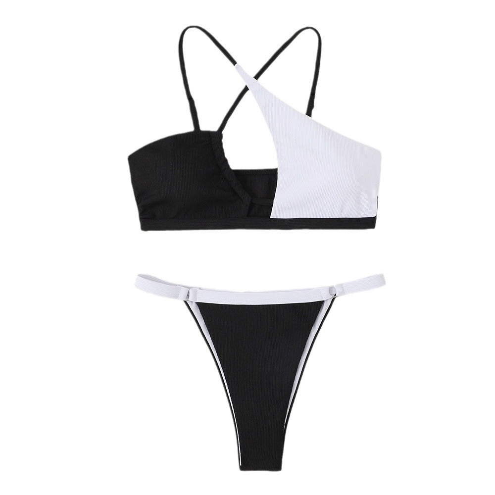 Dame bikini sæt med asymmetrisk design og justerbare stropper Stilla