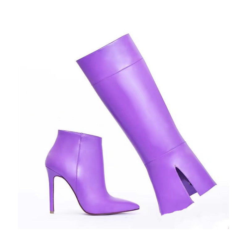 Femme Over-knæet Glinsende Stiletto Støvler Stilla 1749742256
