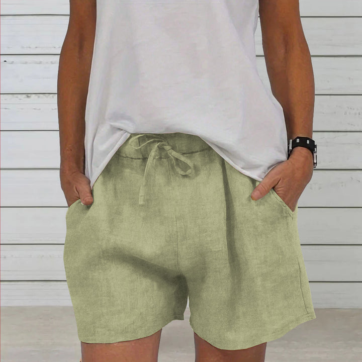 Dame Fritids Linned Shorts Stilla