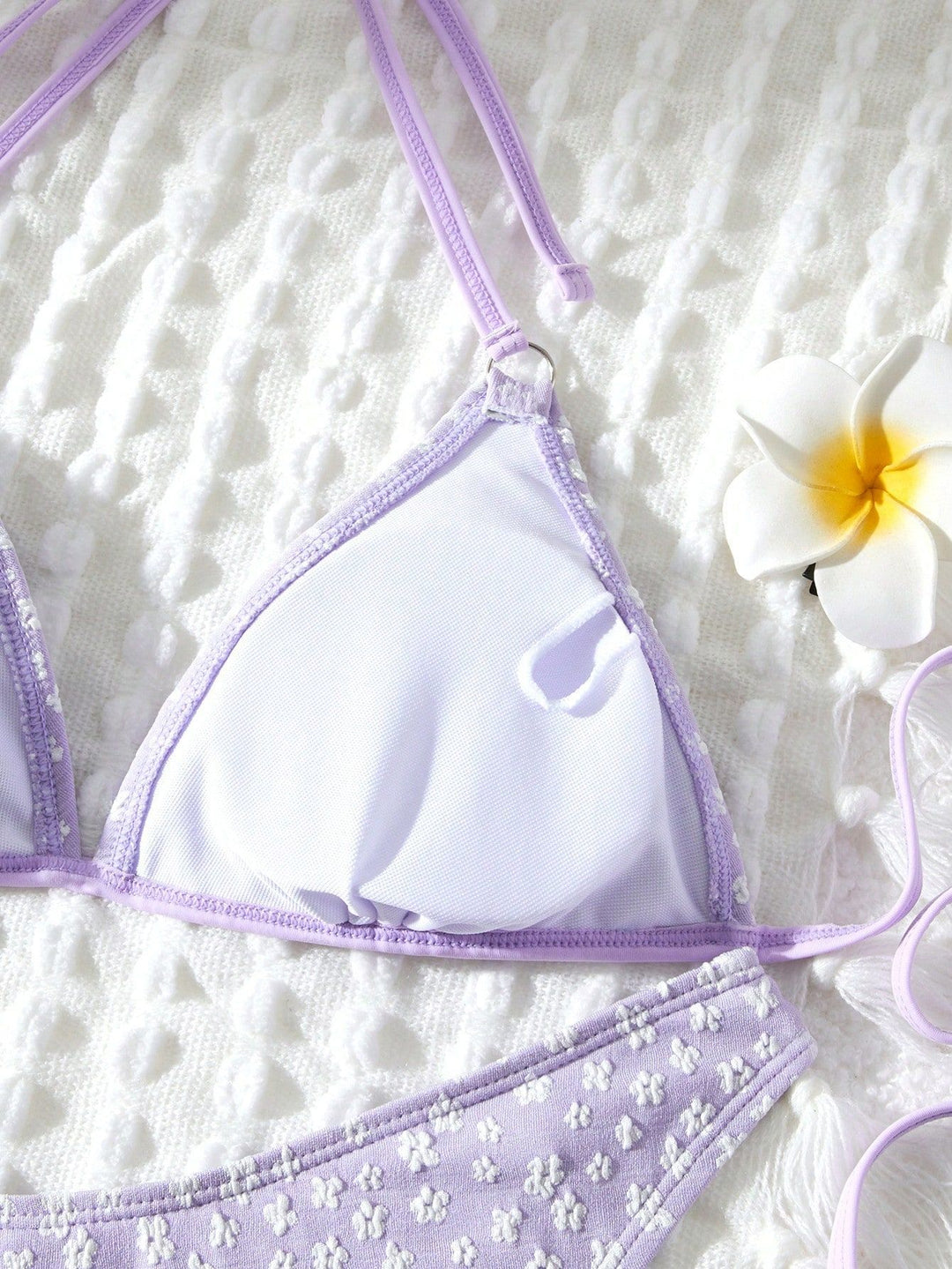 Dame Spids-Detail Trekant Bikini Sæt Stilla