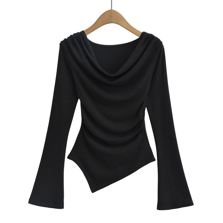 Dame asymmetrisk top med elegant indpakningsdesign og ekstravagante draperingseffekter Stilla