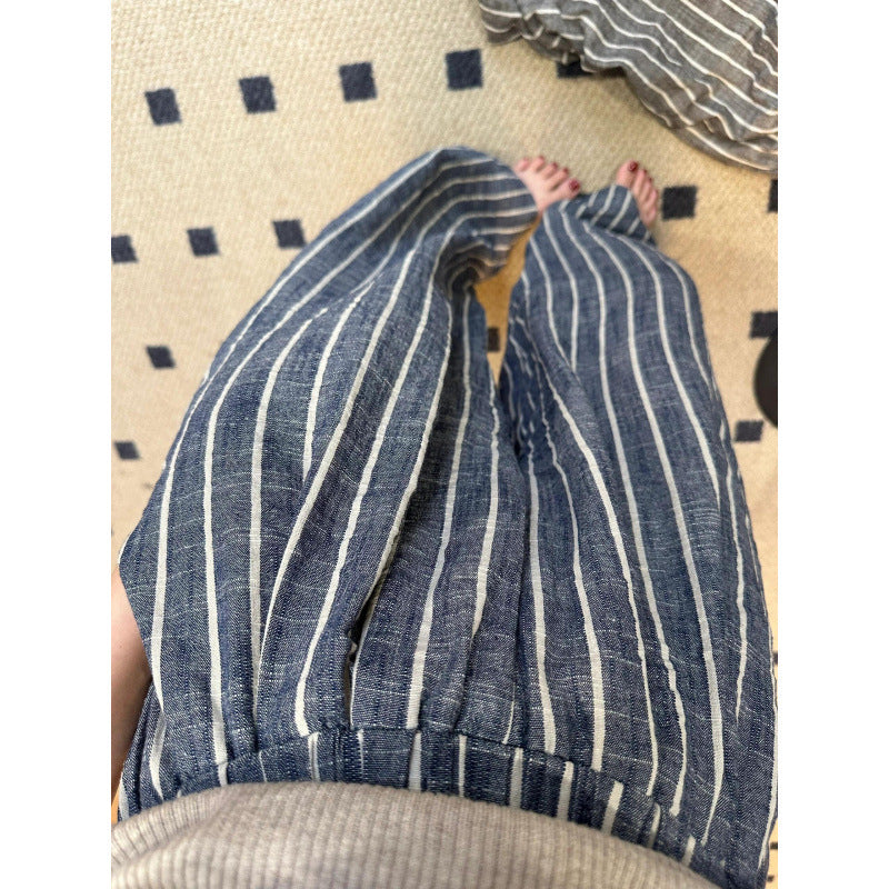 Femme Bredbenet Stribet Bukser Stilla