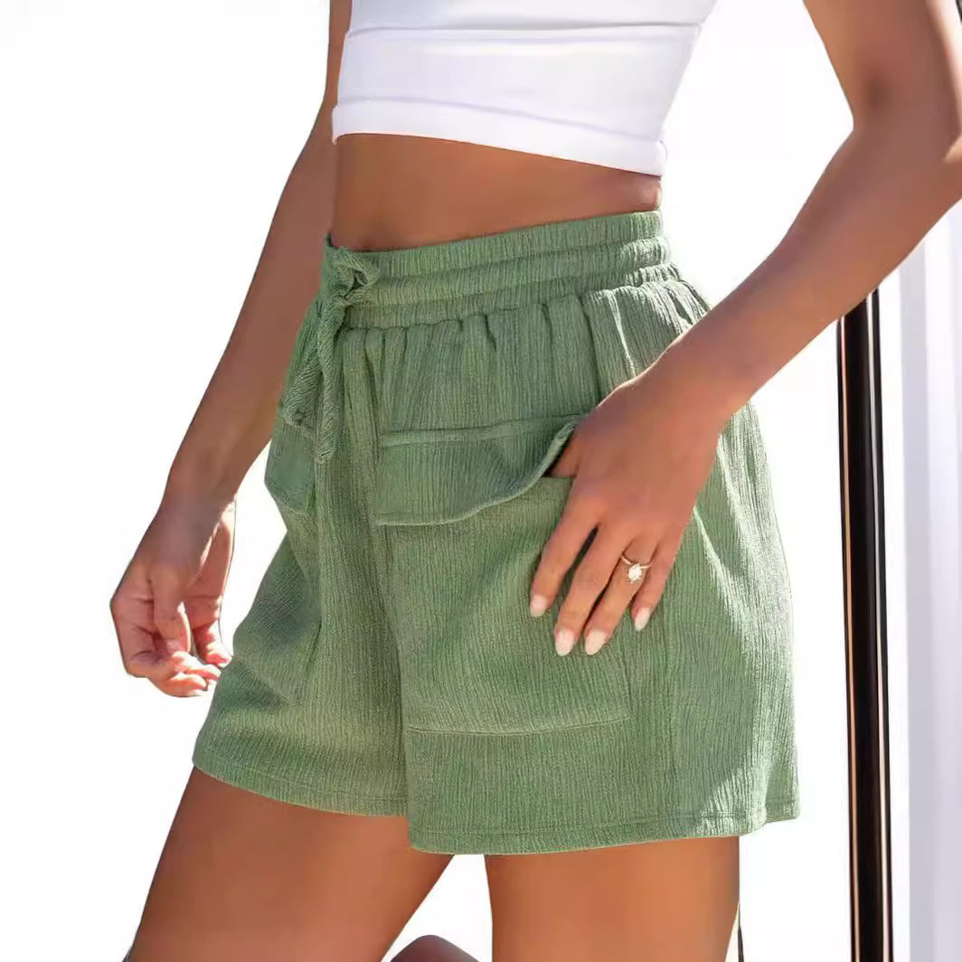 Dame Behagelige Shorts med sidelommer og elastisk talje Stilla