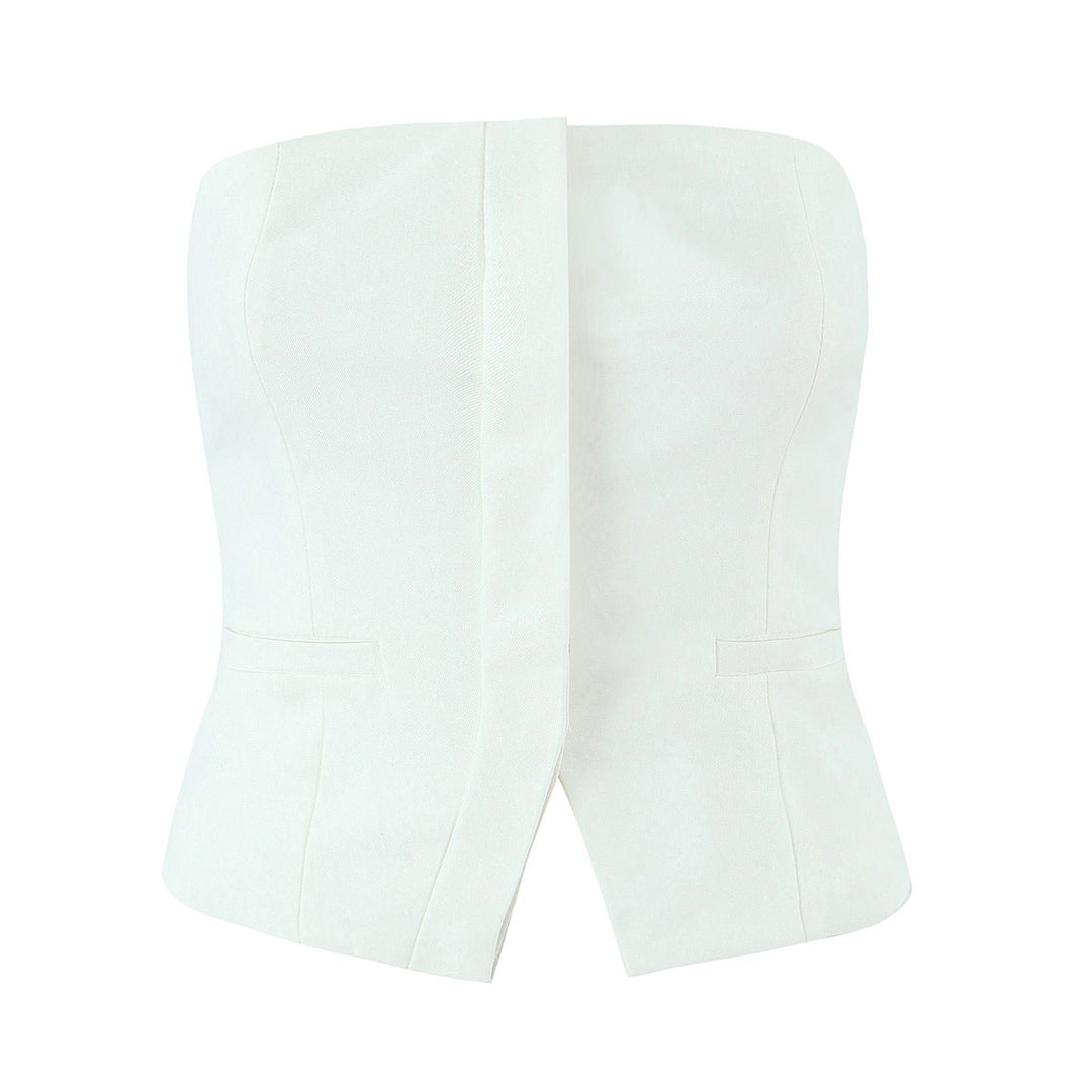 Dame Bustier-jakke med elegant revers og figursyet snit Stilla