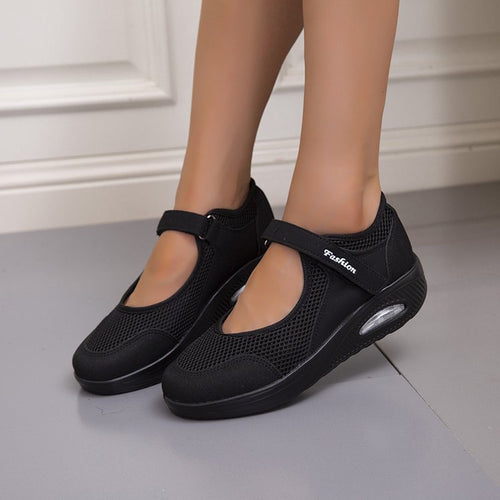 Dame Komfortable Slip-On Sneakers med åndbar netstruktur Stilla