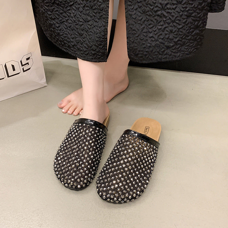 Dame Strass-belagte Slide Mules Stilla