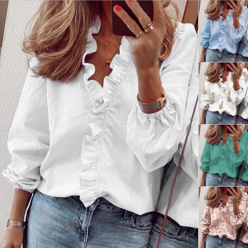 Kvindernes elegante bluse med ruffle detaljer Stilla