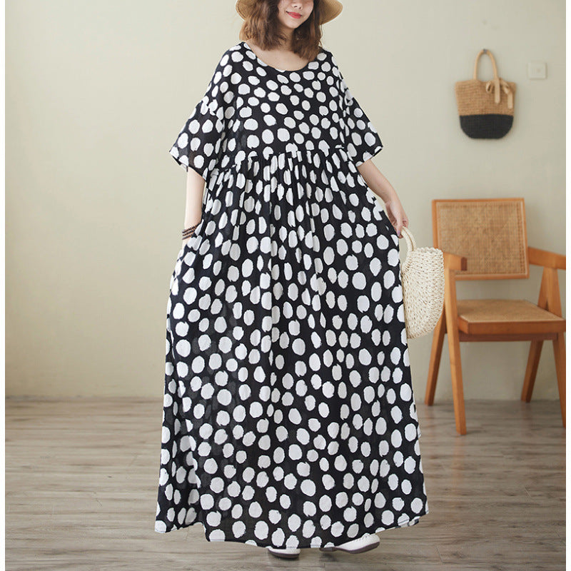 Femme Plus Size Floral Maxi Kjole med Flared Ærmer Stilla