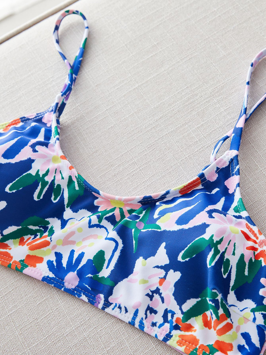 Dame Bikini-sæt med blomstret mønster og justerbare stropper Stilla