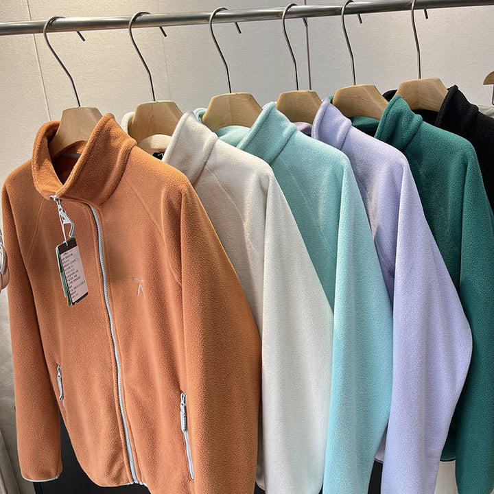 Dame blød fleece jakke med praktisk lynlås Stilla