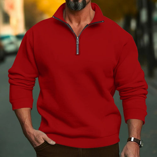 Herre sweatshirt med halvnederdel og hyggelig fleece Skovae