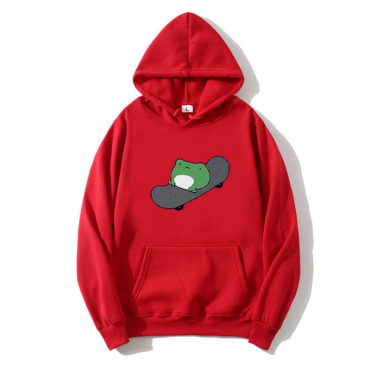 Kvinders hoodie med humoristisk frødesign Skovae