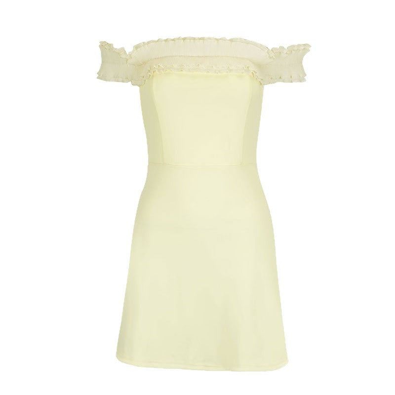 Dame Off-Shoulder Kjole med Volanger Skovae
