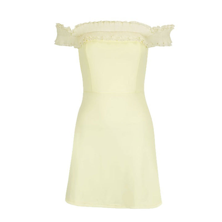 Dame Off-Shoulder Kjole med Volanger Skovae
