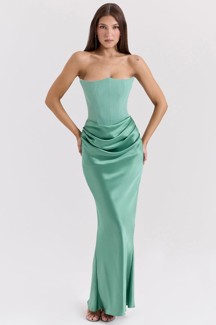 Dame Kroppensær Aftenkjole med stilfulde Rynker og elegant Bustier Stilla