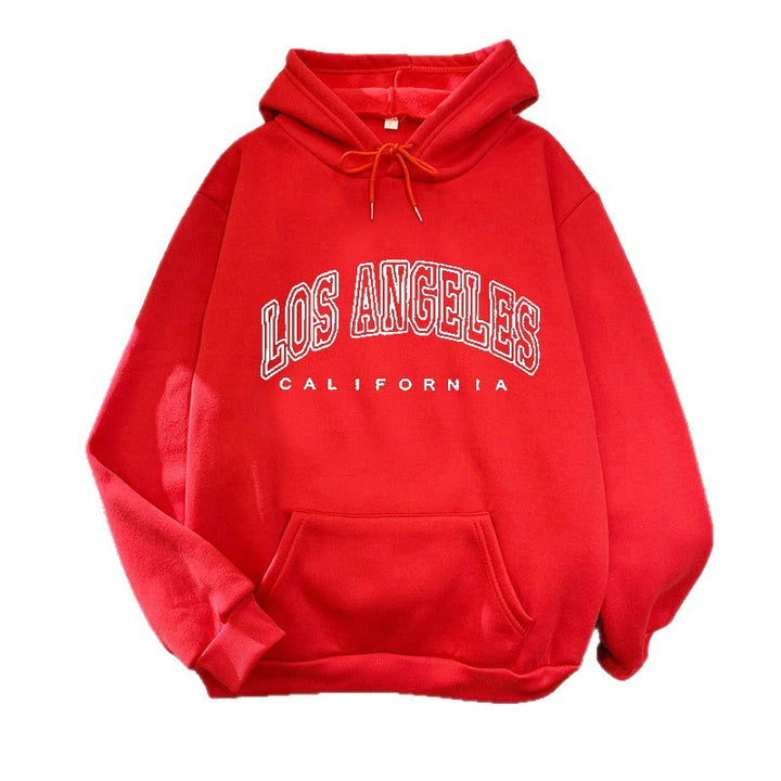 Kvinders hætte sweatshirt med stort Los Angeles tekst Skovae