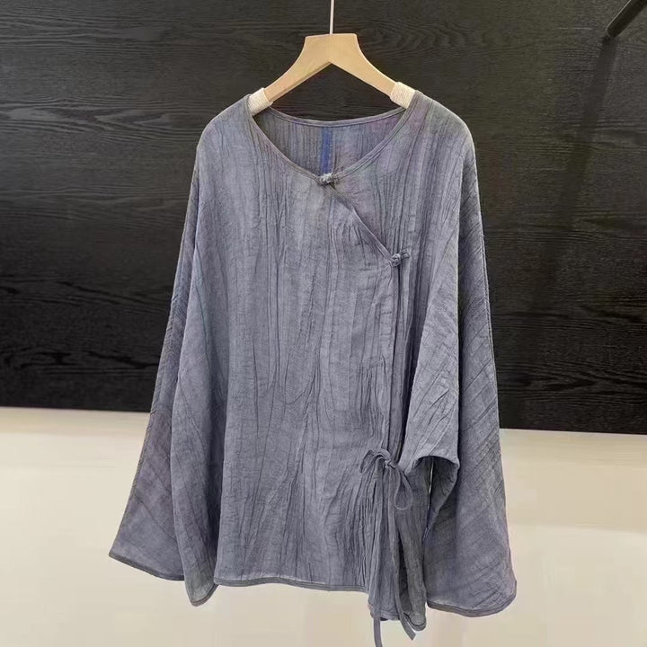 Dame asymmetrisk Button-Up Tunika Stilla
